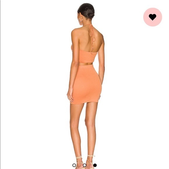 NWT superdown Alina Halter Set in Orange HALTER TOP AND MINI SKIRT - Picture 5 of 5